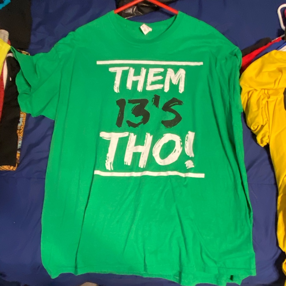 Green t shirt to match Jordan’s